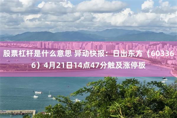 股票杠杆是什么意思 异动快报：日出东方（603366）4月21日14点47分触及涨停板