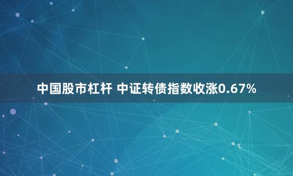 中国股市杠杆 中证转债指数收涨0.67%