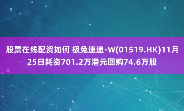 股票在线配资如何 极兔速递-W(01519.HK)11月25日耗资701.2万港元回购74.6万股