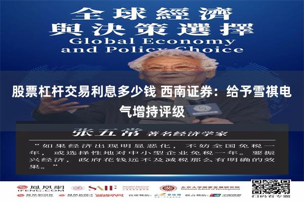 股票杠杆交易利息多少钱 西南证券：给予雪祺电气增持评级
